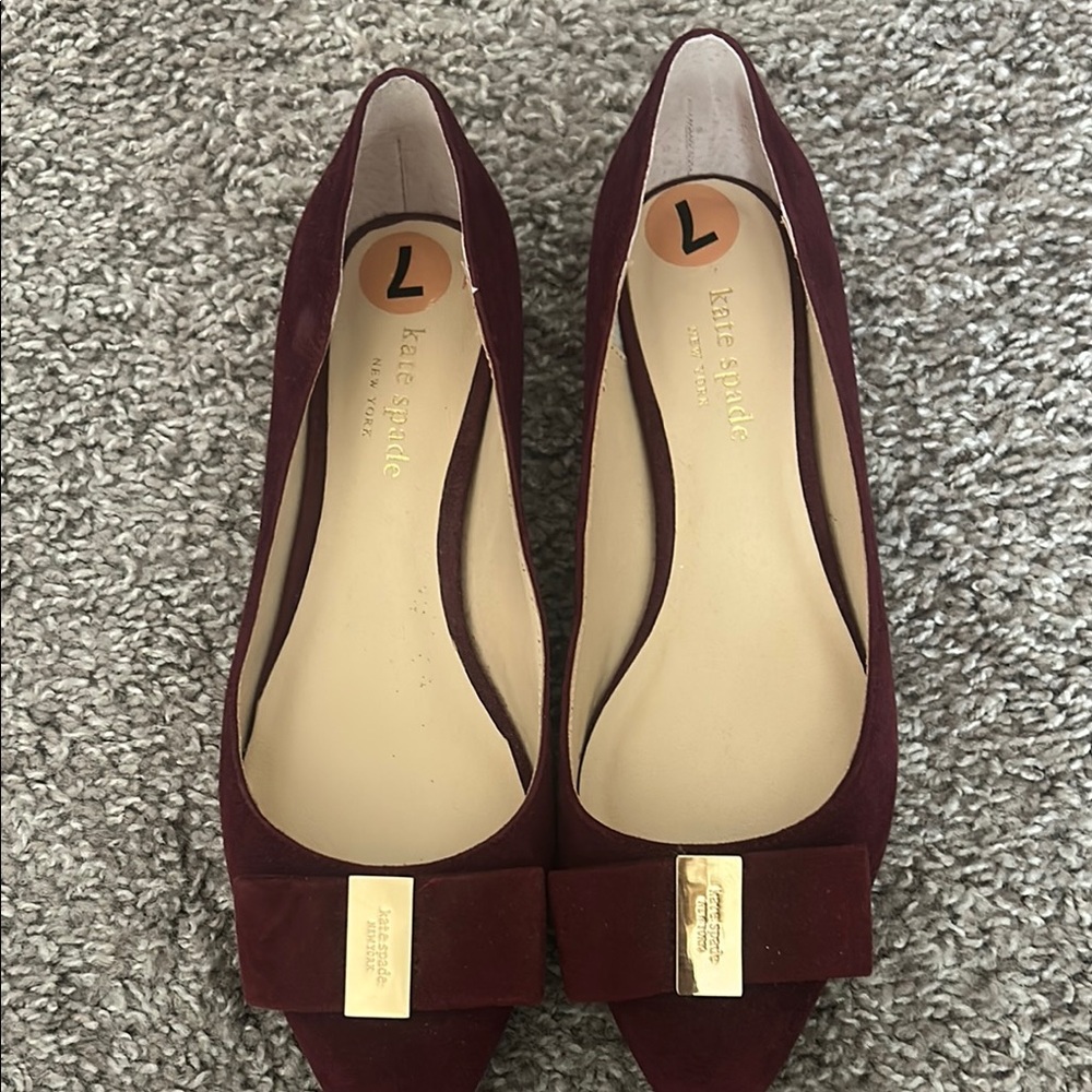 Kate Spade Burgundy Suede Flats